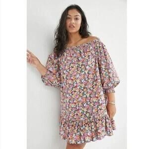 Maeve Floral Tunic Dress Off The‎ Shoulder Multicolor (See Meas.) Anthropologie